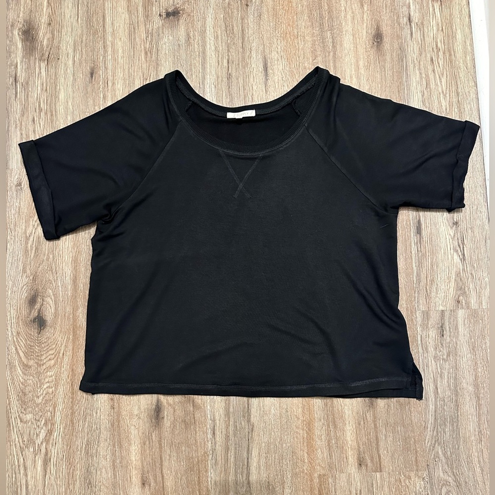 Z Supply short sleeve black crop tee